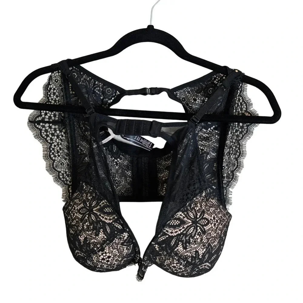 NWT Victoria's Secret Very Sexy Women’s Lace Bra 32D/D70 Black Bra Top